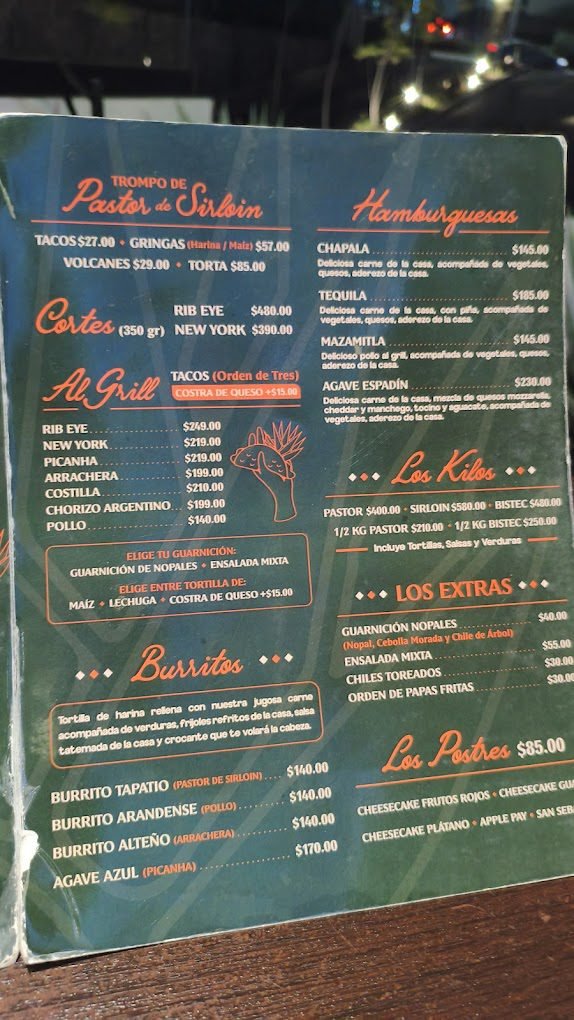 Agave Grill Zibata Menu - 2025-2026