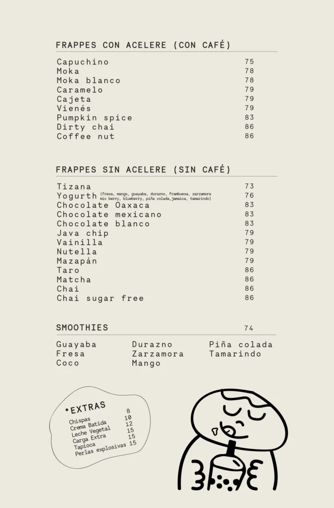 Cafele Zibatá Menú