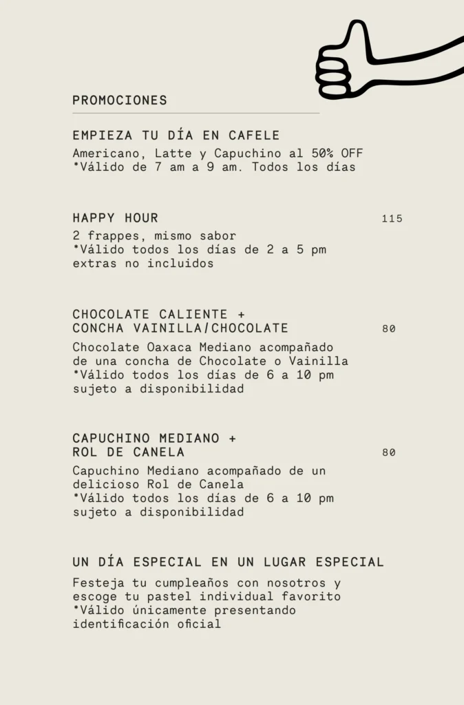 Cafele Zibatá Menú
