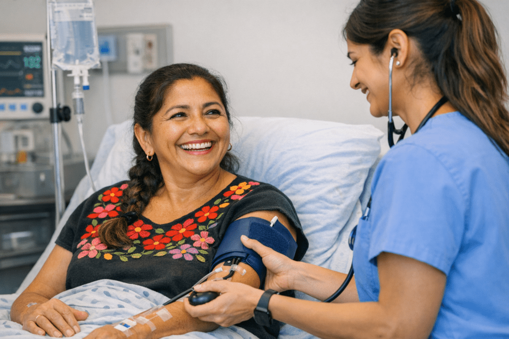 Paciente recibiendo atención médica