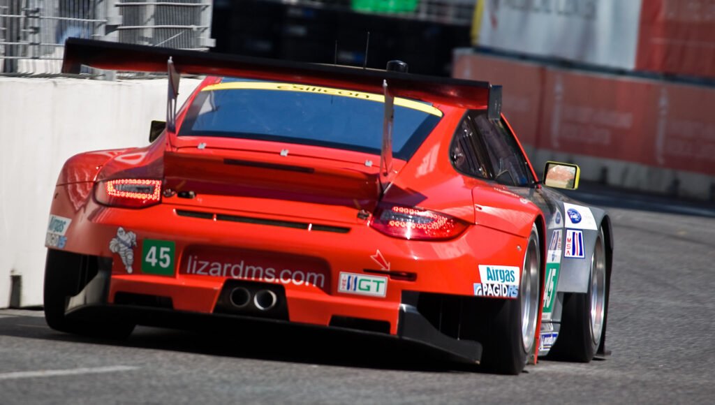Race car on track